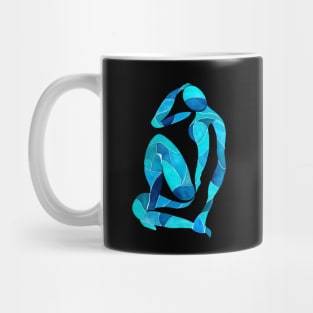 Female model in shades of blue Mug